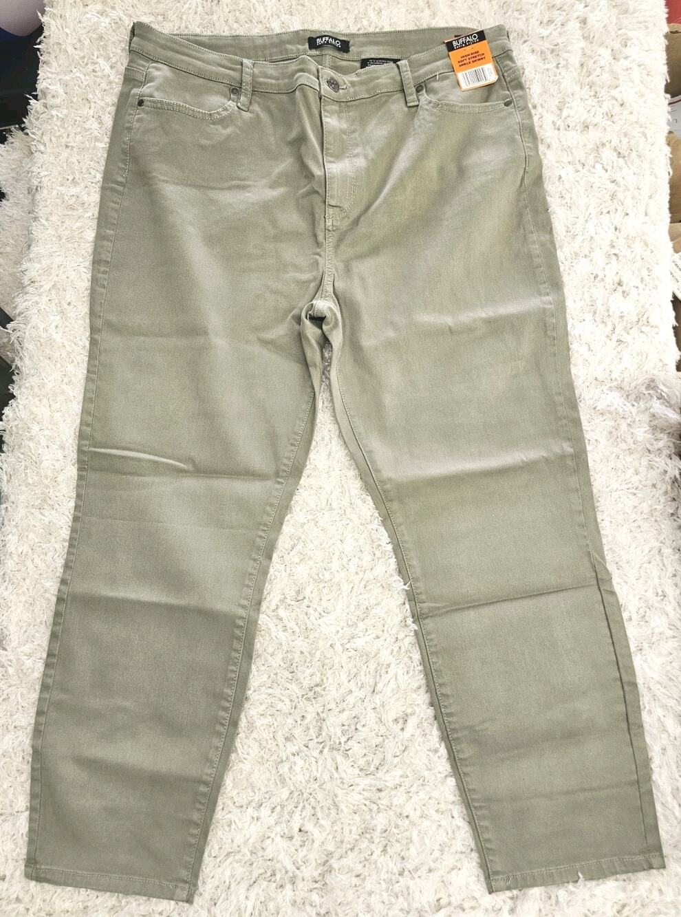 NWT Buffalo David Bitton Havana Jeans Womens 16/36 High Rise Stretch Ankle Lime